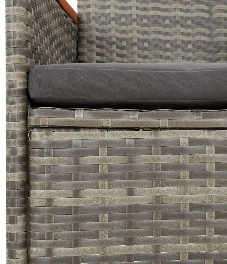 vidaXL 5 részes szürke polyrattan kerti étkezőgarnitúra párnával