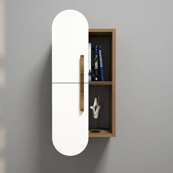 ROSE fali szekrény 80x35 cm, fehér/barna