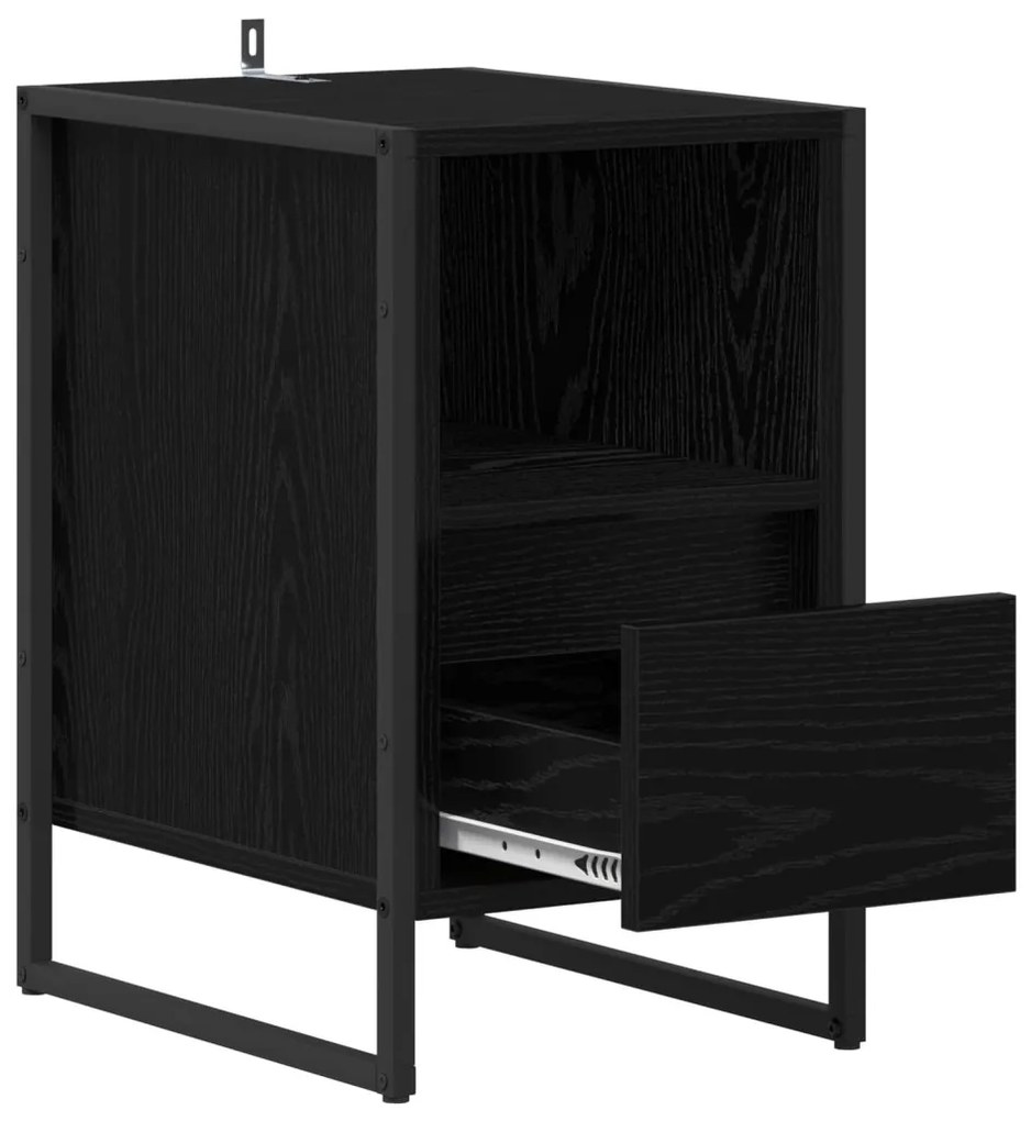 vidaXL Éjjeli asztal fiókkal Fekete tölgy 39,5 x 30 x 50 cm Faanyag