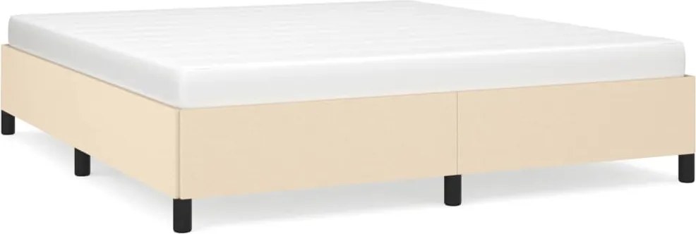 vidaXL krémszínű szövet ágykeret matrac nélkül 160 x 200 cm