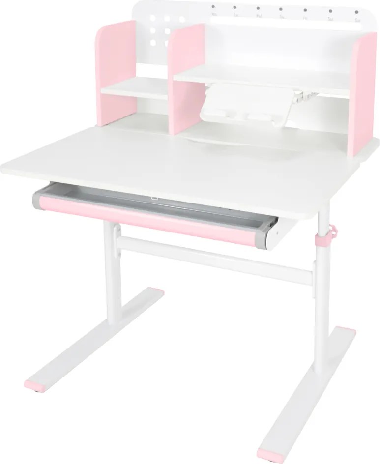 Növekvő íróasztal, rózsaszín/fehér, ADAN
