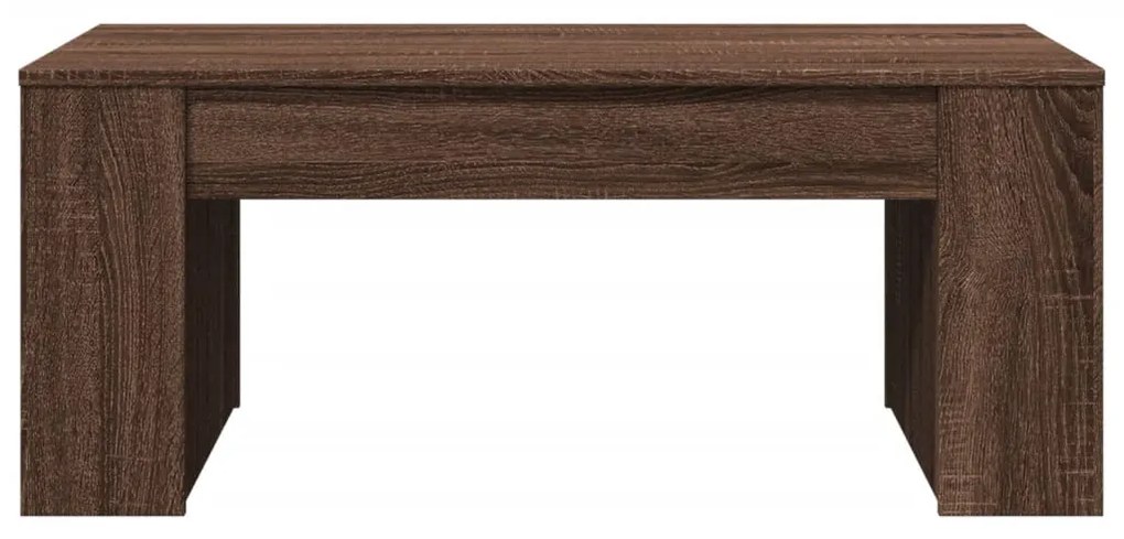 barna tölgyszínű szerelt fa dohányzóasztal 102 x 55 x 42 cm