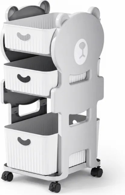Gyermek polc kerekeken BEARRY 68x35x29 cm, szürke