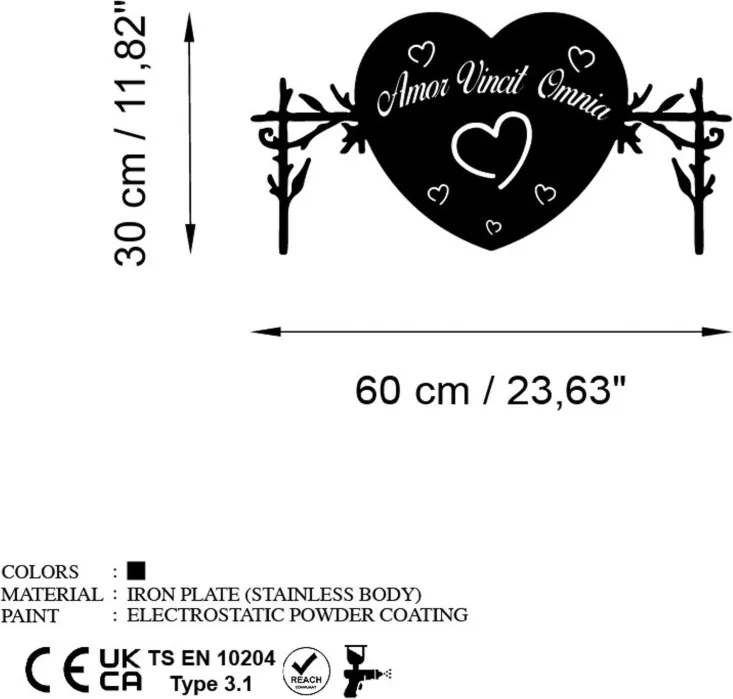 Omnia fém fali dekoráció, 60×30 cm – TR891TNL3499