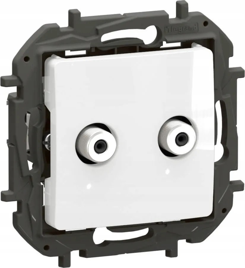 Legrand Niloe Fehér "f" típusú antenna aljzat Sat dupla NILO3 Új Niloe