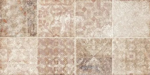 Dekor Rako Piazzetta patchwork barna 30x60 cm matt WARV4262.1