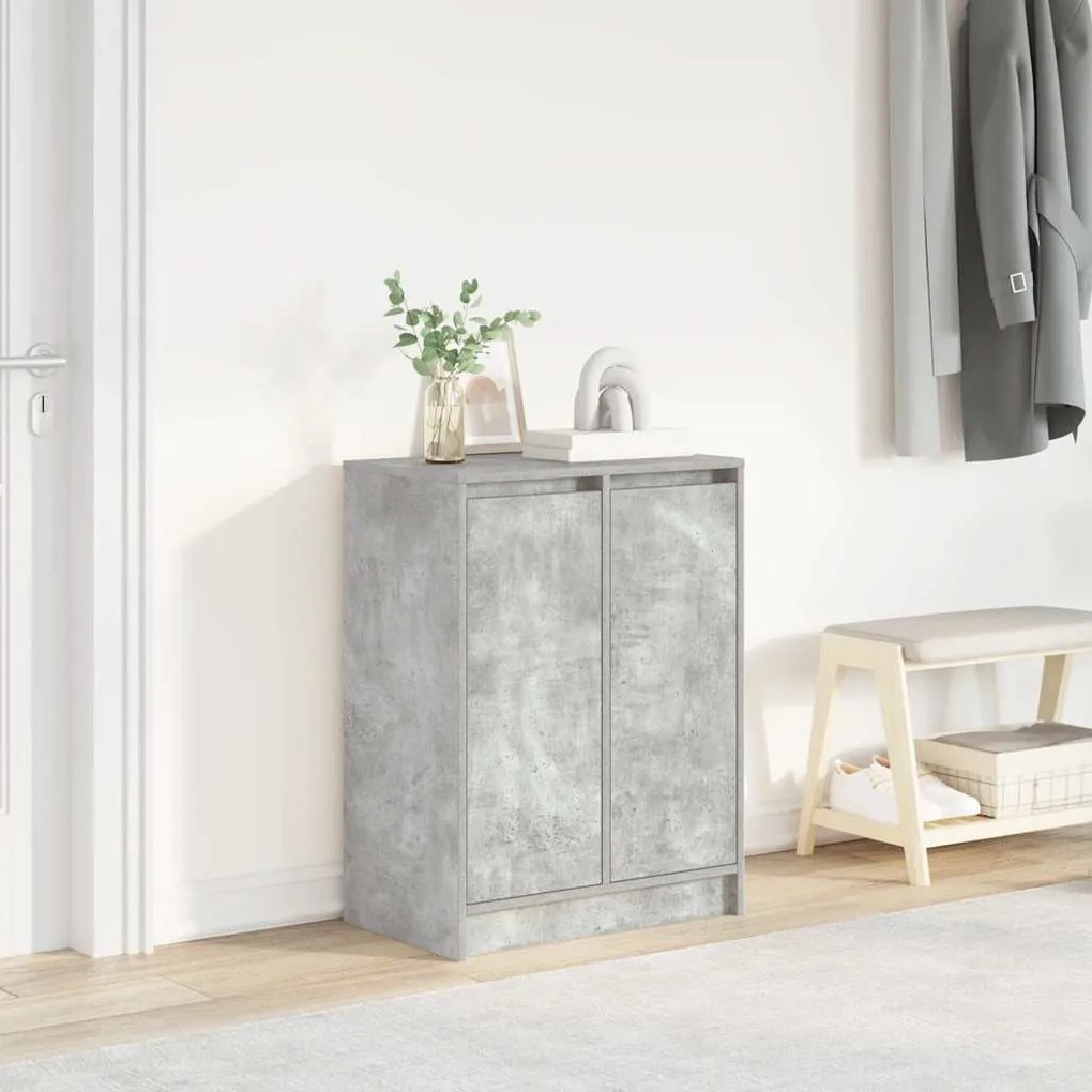 betonszürke szerelt fa cipőszekrény 57x34x76 cm