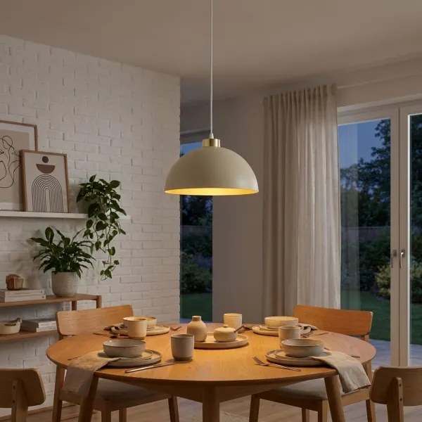 Brilagi - Kábelcsillár MOON 1xE27/60W/230V Ø 30 cm bézs/arany