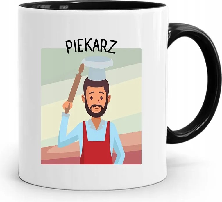 Fekete Bögre Ajándék A Legjobb Péknek fényképes nyomtatással