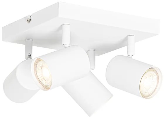 Modern mennyezeti lámpa fehér 4-lámpás állítható szögletes - Jeana