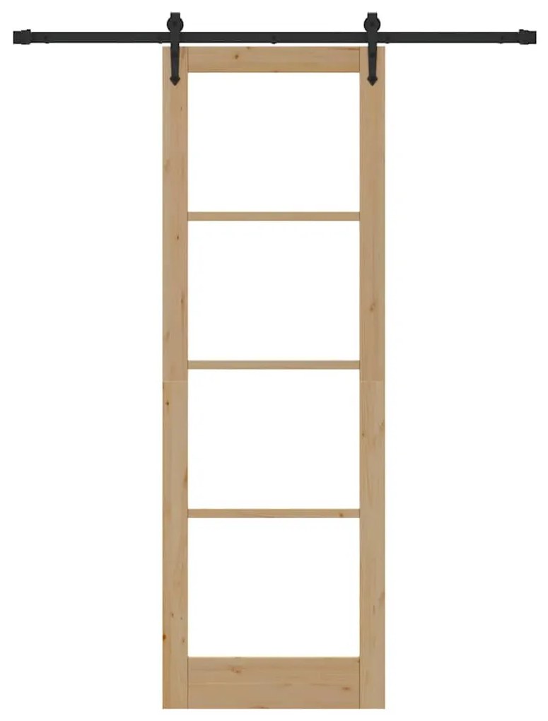 Egyszerű Csúszó Ajtó Barna 78 x 232 cm Fa és fém