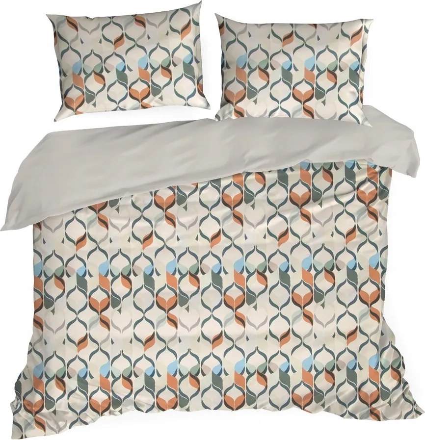 Ágyneműhuzat 220X200 pamut-szatén geometrikus mintával