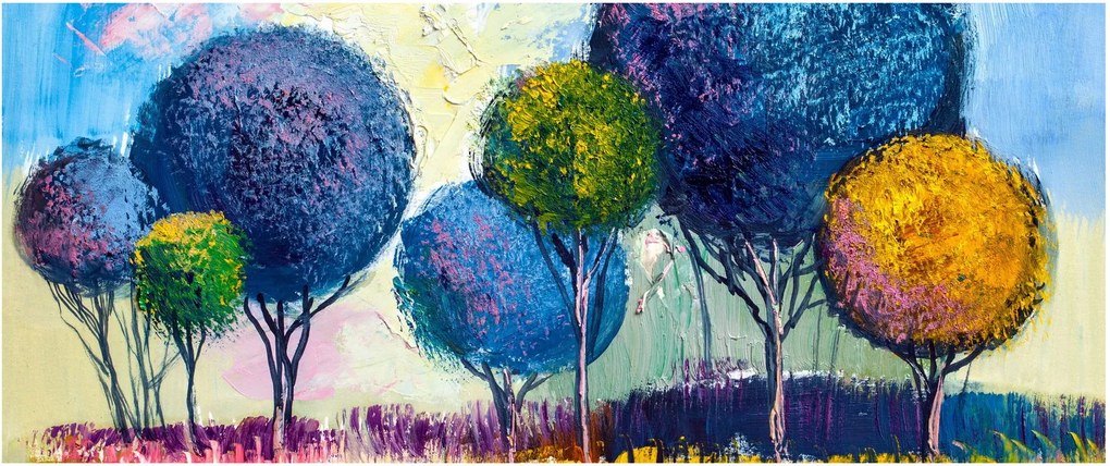 Kupolafák képe, olajfestmény (120x50 cm)
