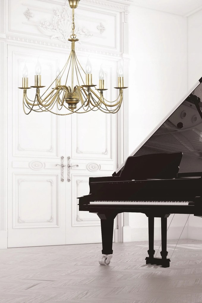 Nagy barokk csillár exkluzív nappaliba vagy hálószobába Tori, lángok