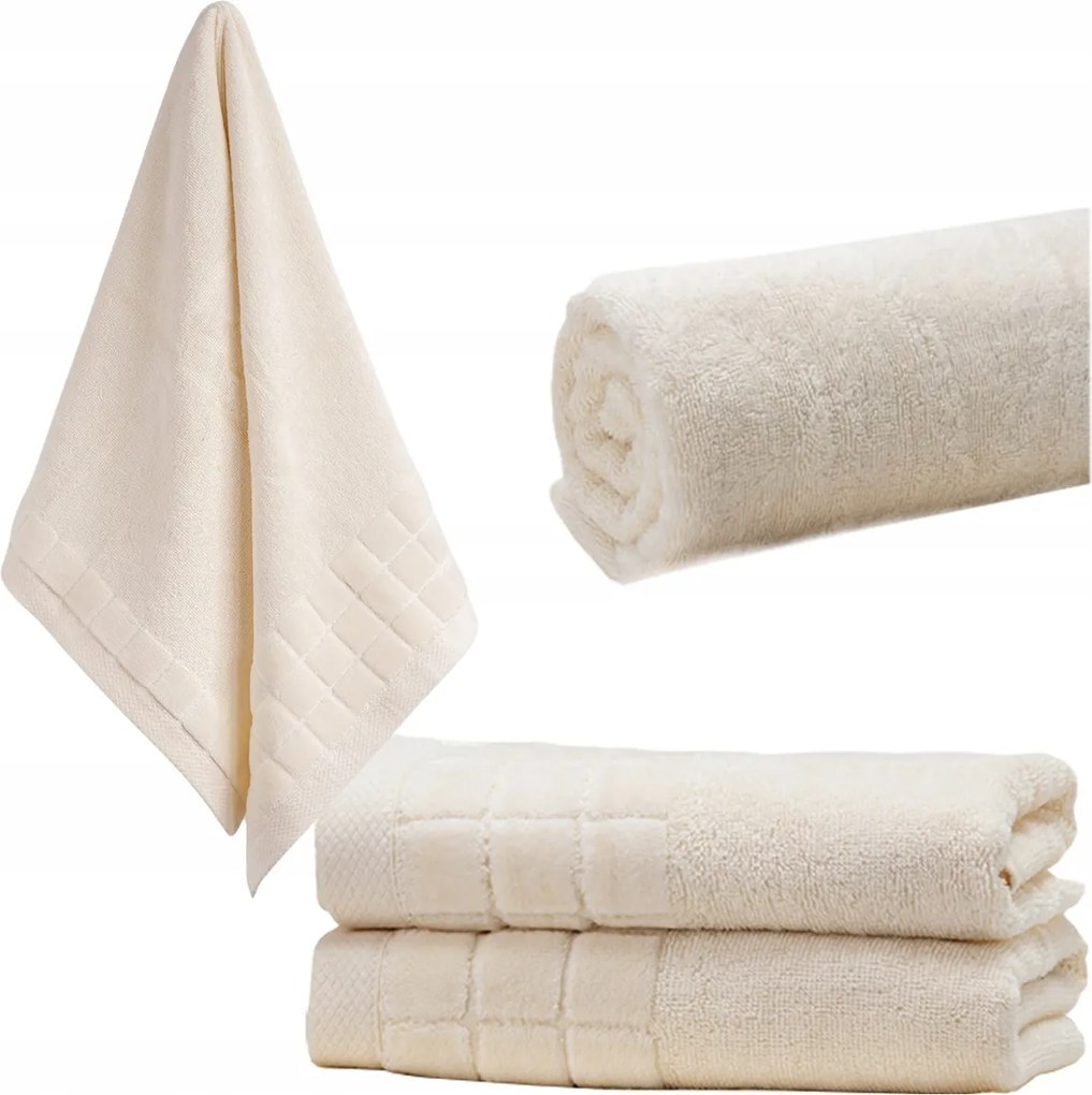 Frottír Fürdőlepedő Gyorsan száradó Nedvszívó Húsos 50x100 cm Ecru