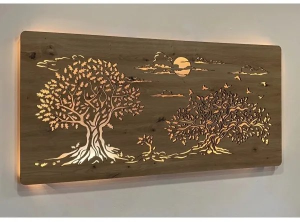 Li-Go 5307/DUB2 - LED Fényerőszabályozható fali dekoráció LED/24W/230V 120x60 cm tölgy