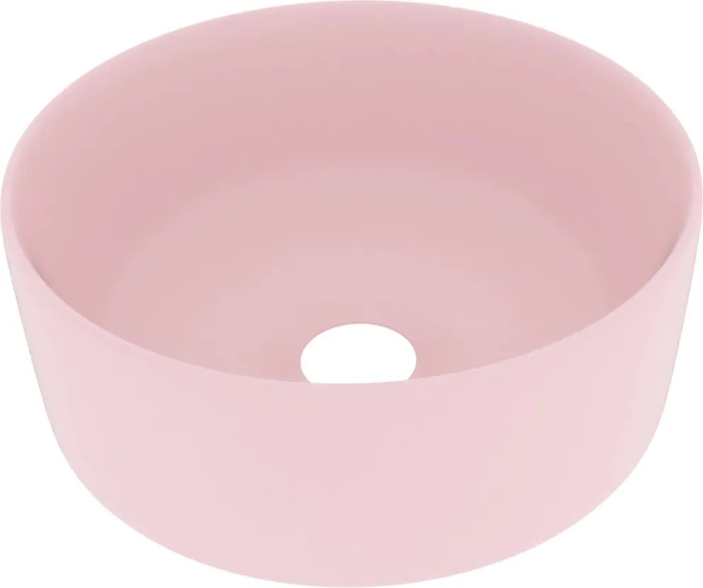 vidaXL kerek matt rózsaszín kerámia luxus mosdókagyló 40 x 15 cm