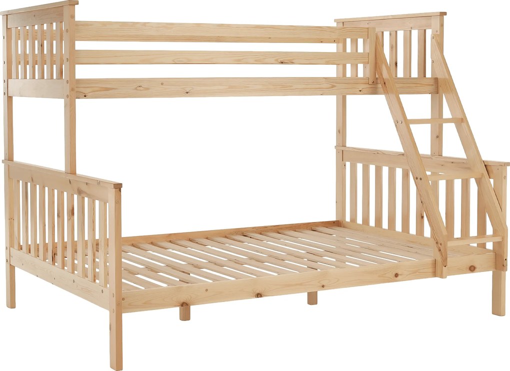 Kinyitható emeleteságy, természetes tűnyalábos fenyő, LUINI