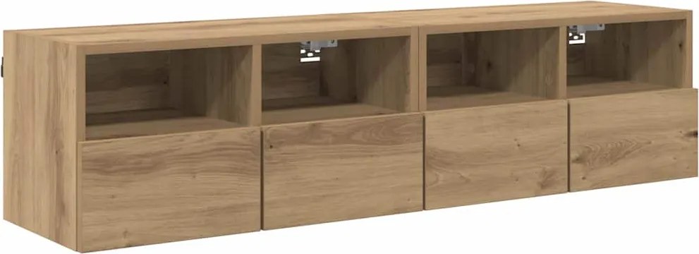 vidaXL TV Fali Szekrények 2 pcs Artisan tölgy 60 x 30 x 30 cm Faanyag