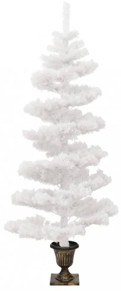 fehér PVC kivilágított kacskaringós karácsonyfa kaspóval 120 cm