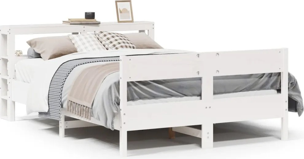 vidaXL fehér tömör fenyőfa ágy matrac nélkül 120 x 200 cm