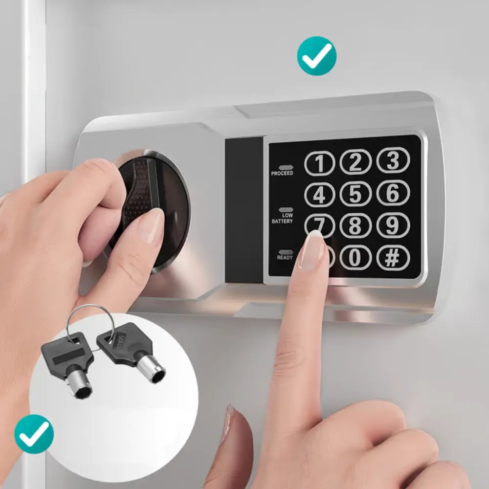 SAFETY elektromos bútorszéf, 31 x 20 x 20cm, ezüst Deuba