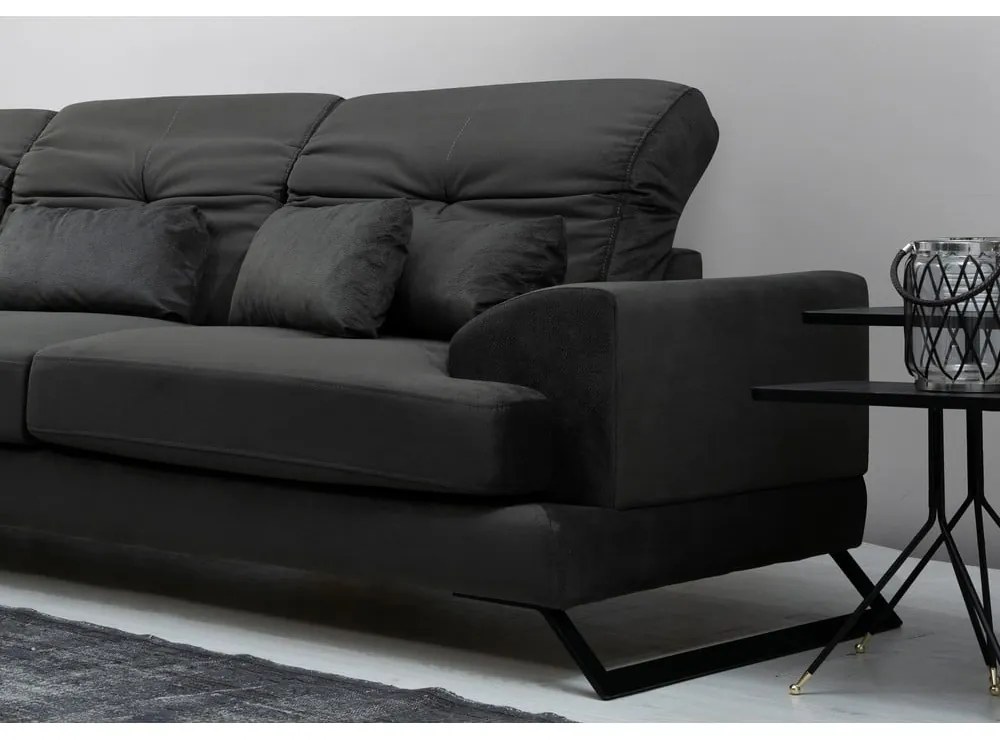 Sötétszürke sarokkanapé (bal oldali) Frido – Balcab Home