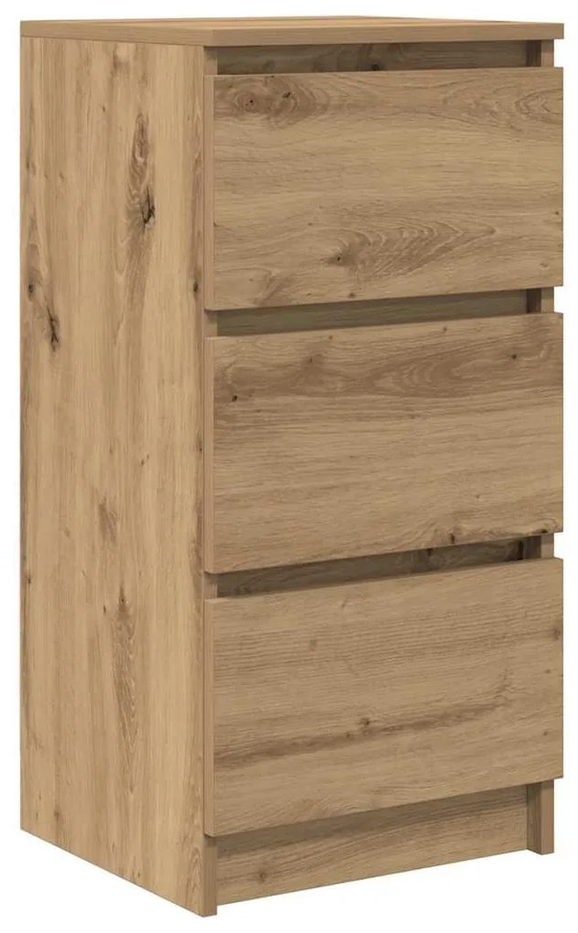 kézműves tölgy színű szerelt fa tálalószekrény 37,5x35x76 cm