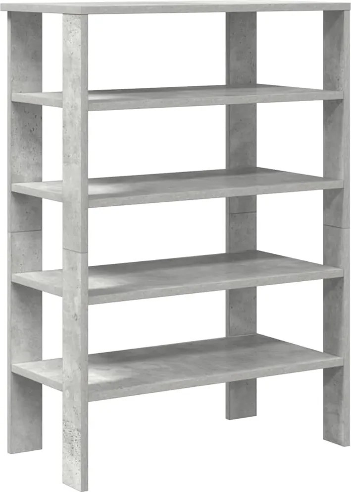 vidaXL betonszürke szerelt fa cipőtartó 61x32x87,5 cm