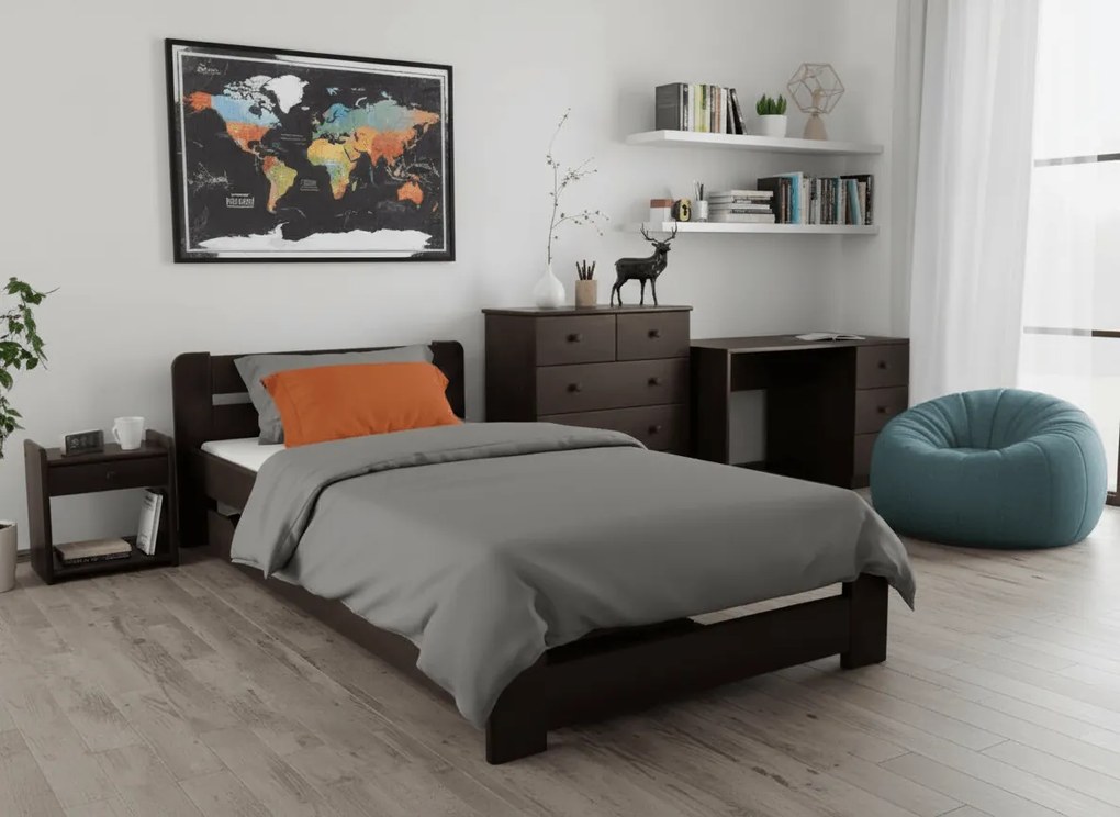 Laura ágy 90x200 cm, diófa Ágyrács: Léces ágyrács, Matrac: Coco Maxi 20 cm matrac