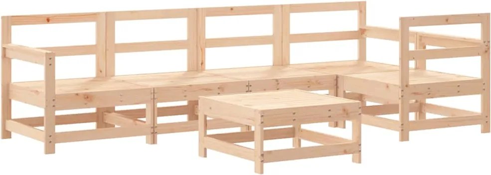 vidaXL 6 részes tömör fenyőfa kerti ülőgarnitúra