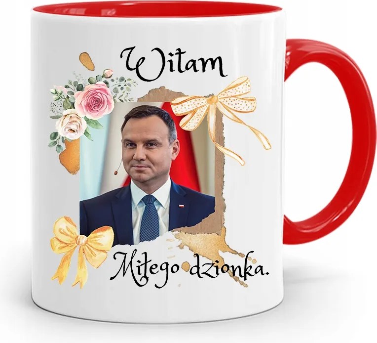 Piros Elnöki Bögre Andrzej Duda Pis Egészség felirattal