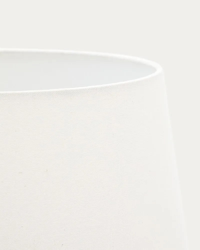 Fehér-sötét natúr színű állólámpa textil búrával (magasság 110 cm) Marga – Kave Home