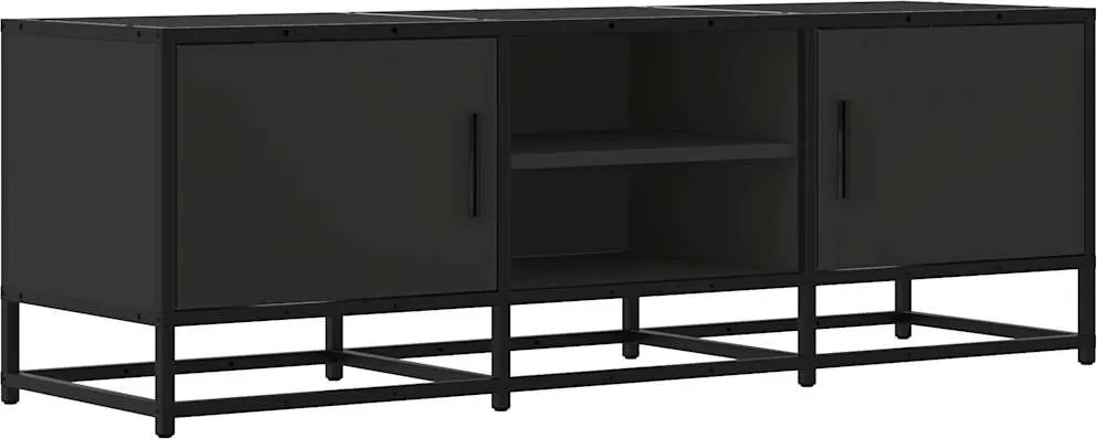 vidaXL fekete szerelt fa és fém TV-szekrény 120x35x41 cm