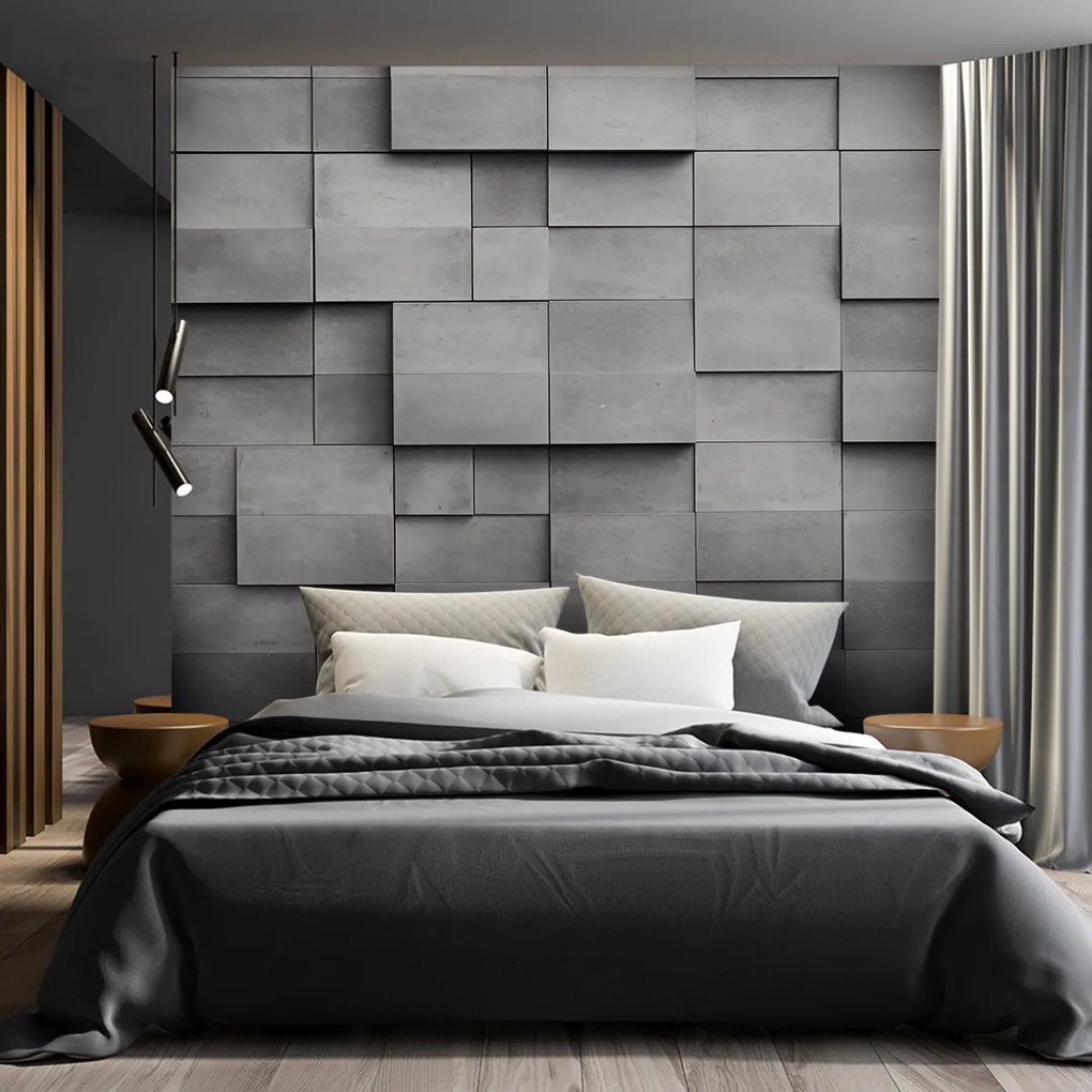 Gario Fotótapéta Beton falblokkok Anyag: Vlies, Méret: 300 x 210 cm