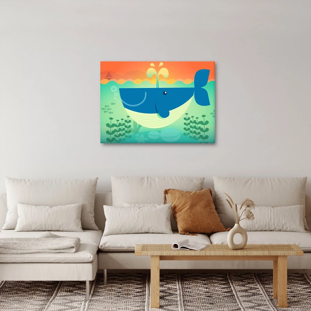Kép - boldog bálna (70x50 cm)