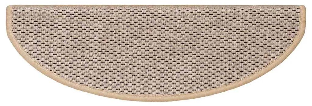 15 db szizál hatású világos bézsszínű lépcsőszőnyeg 65x21x4 cm