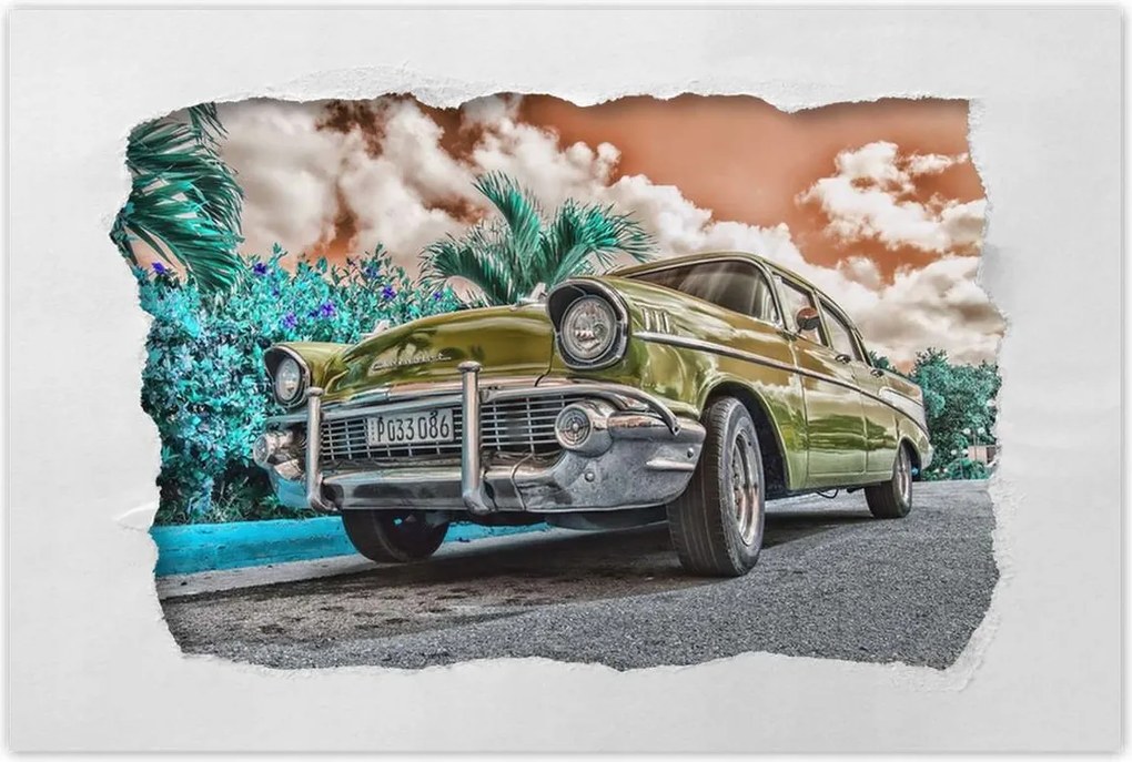 Poszterek 120x80 Sárga antik autó