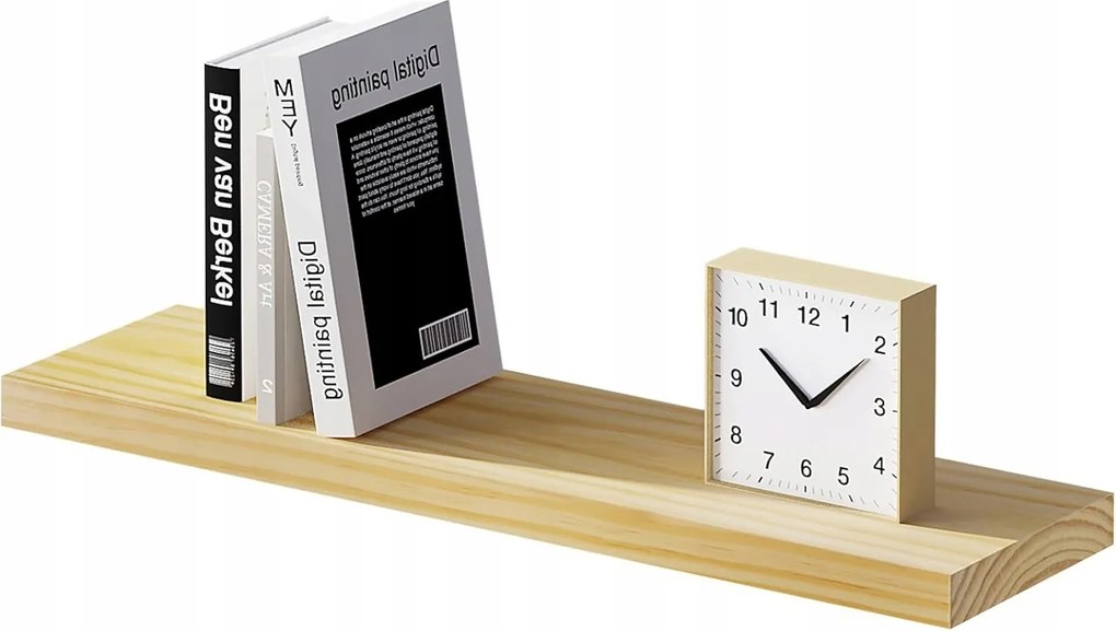 Fából készült fali polc, függő polc konyhába, nappaliba, hálószobába, könnyű összeszerelés