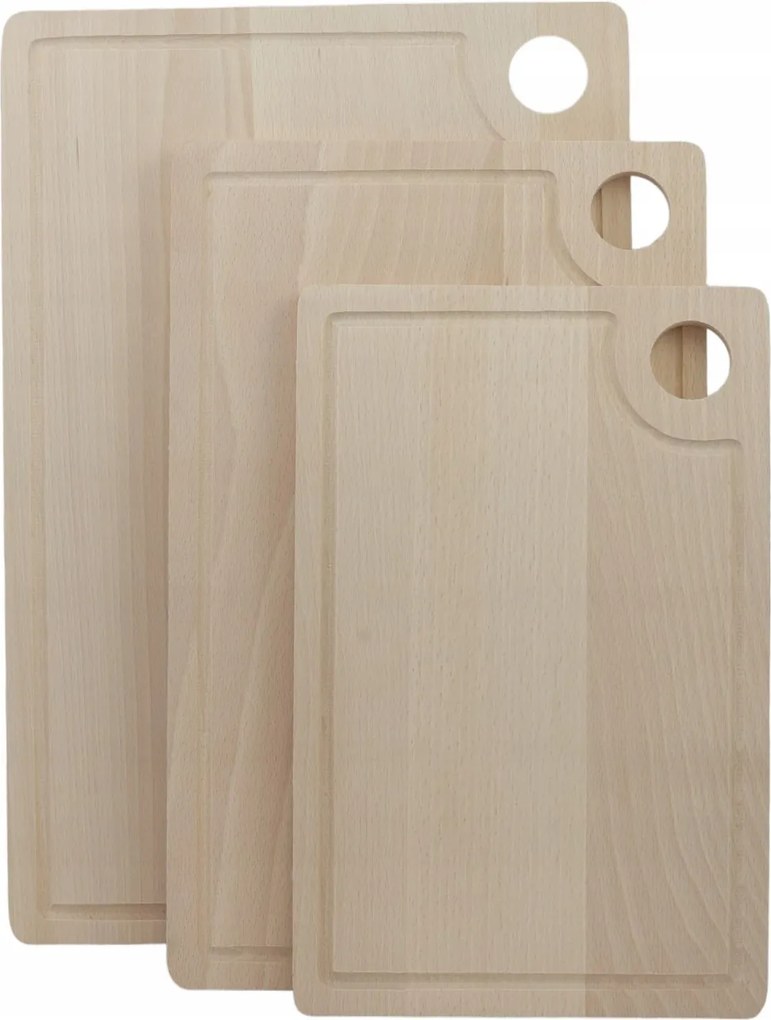 Vágódeszka szett szemes téglalap alakú lekerekített oldalakkal 3 db-os