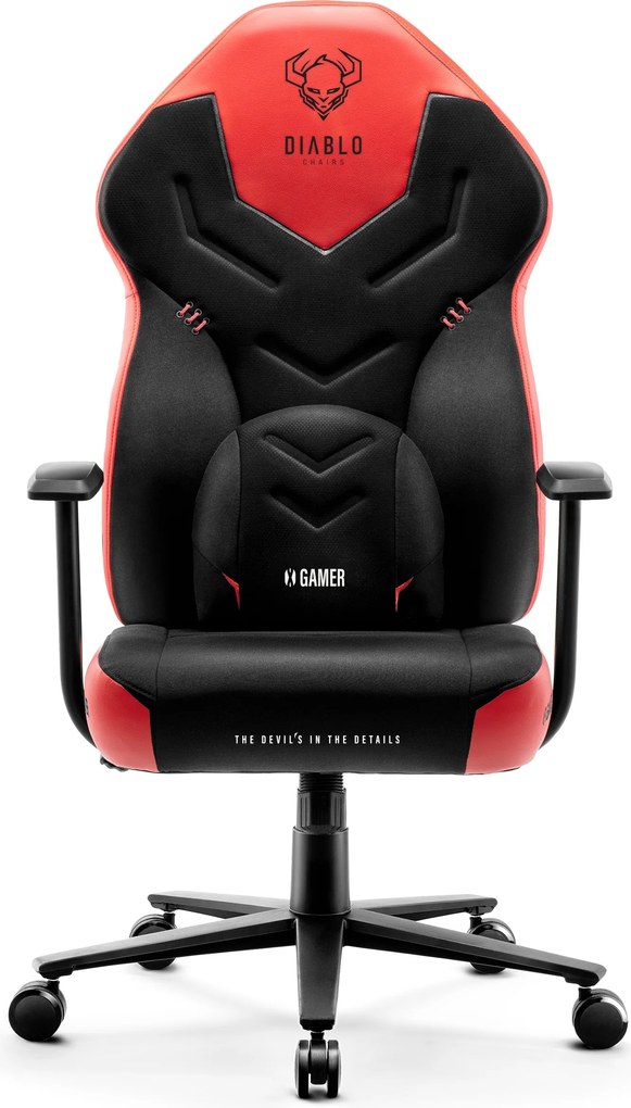 Gamer szék műbőr Normal Size, piros-fekete: Diablo X-Gamer 2.0 Deep Red
