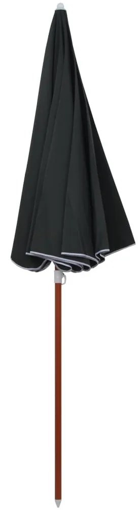 Antracitszürke napernyő acélrúddal 240 cm