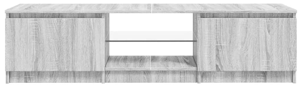 szürke sonoma színű TV-szekrény LED-ekkel 140 x 40 x 36 cm