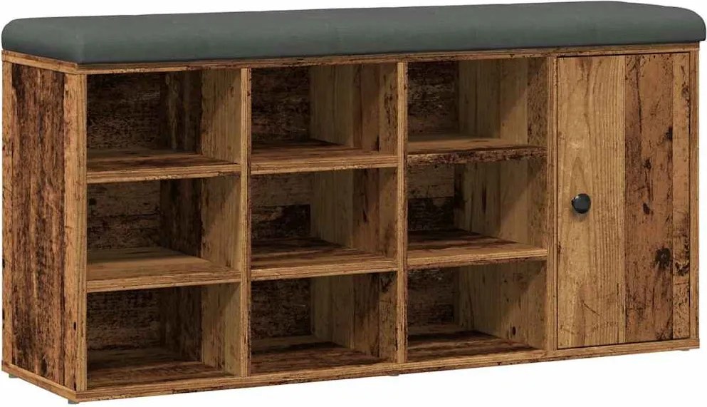 vidaXL antik fa szerelt fa cipőtároló pad 102x32x50 cm
