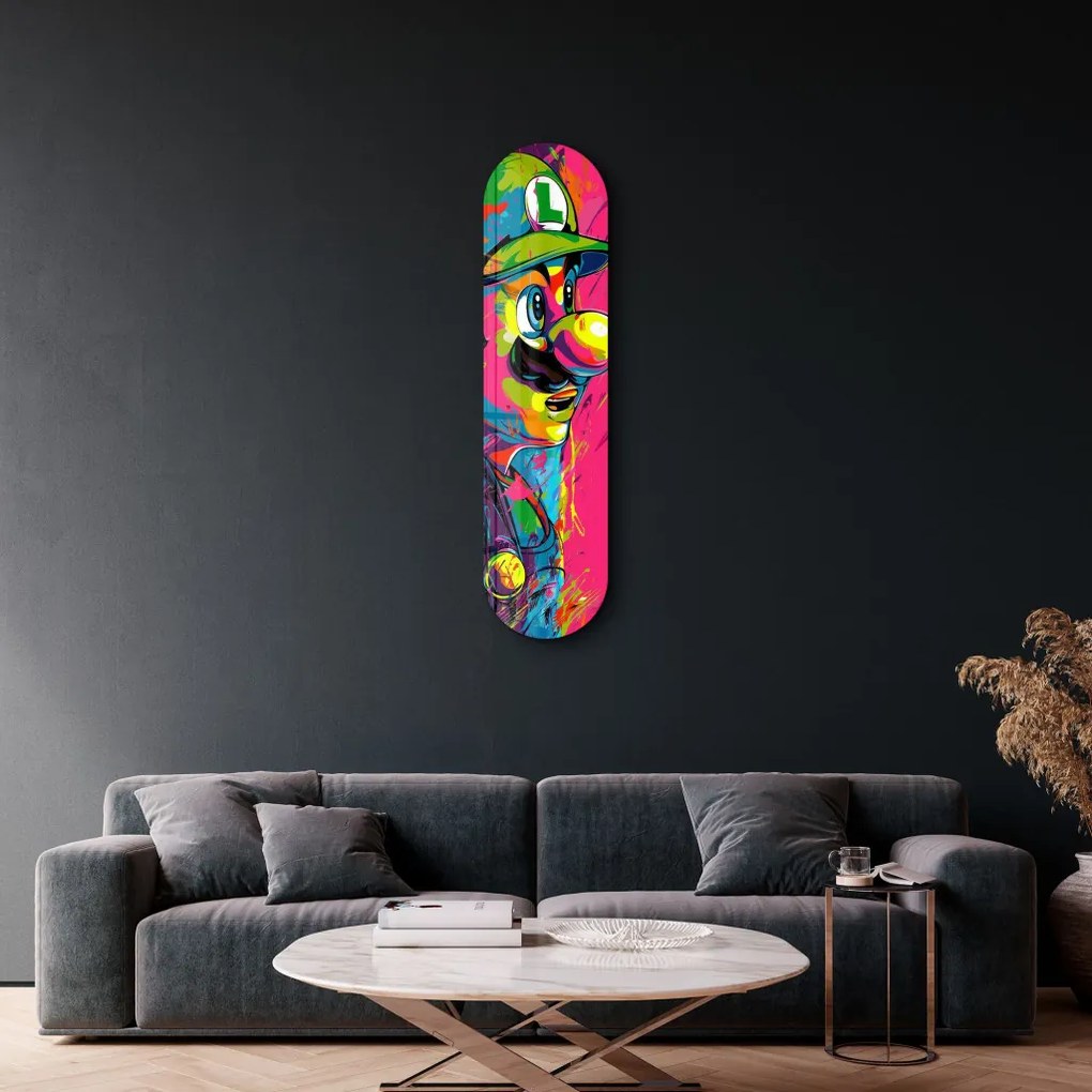 Luigi rajongói edzett üvegkép, 20 x 80 cm