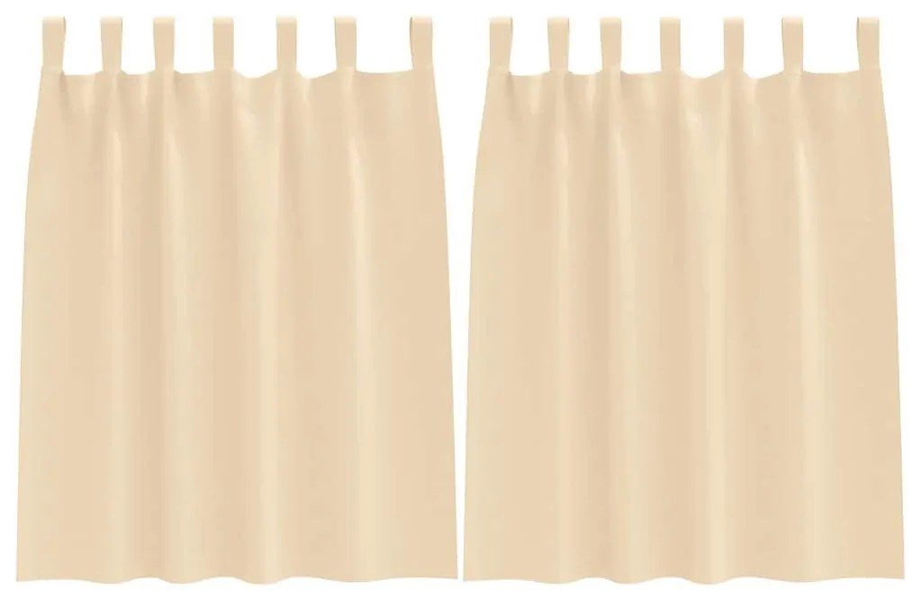 Függönyök függönyökkel 2 pcs Krém 140x140cm Poliészter