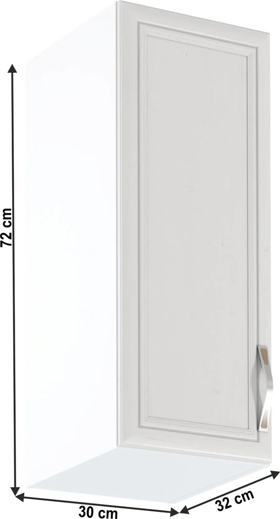 Felsőszekrény G30, balos, fehér/sosna Andersen, SICILIA