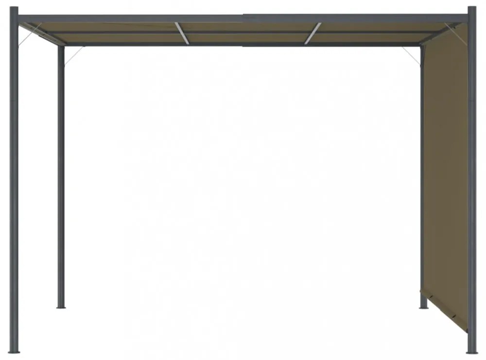 vidaXL tópszínű kerti pavilon behúzható tetővel 3 x 3 m 180 g/m²