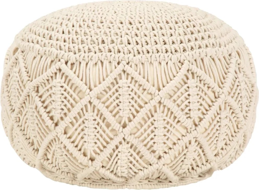 vidaXL kézzel készült makramé pamut puff 45 x 30 cm