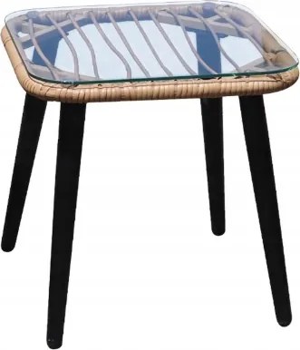 Dohányzóasztal Stílusos Technorattan És Edzett Üveg Modern Design